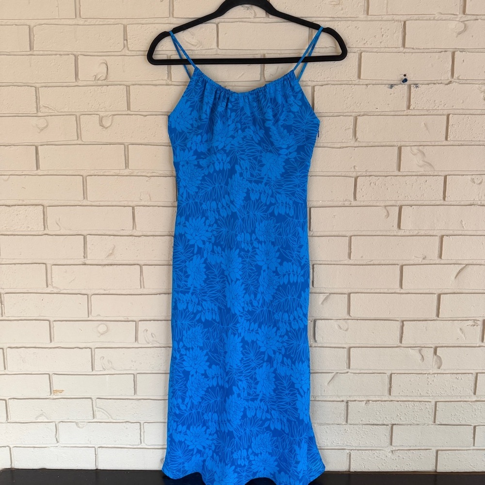 Express Y2K Dress Hawaiian Floral Summer Slip Sundress Midi Vintage Spring Break